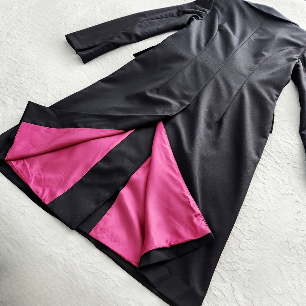Nicowa Sleek & Lightweight Black Jacket Silky Pink Lining Sexy & Fitted Size 4 - Picture 15 of 16